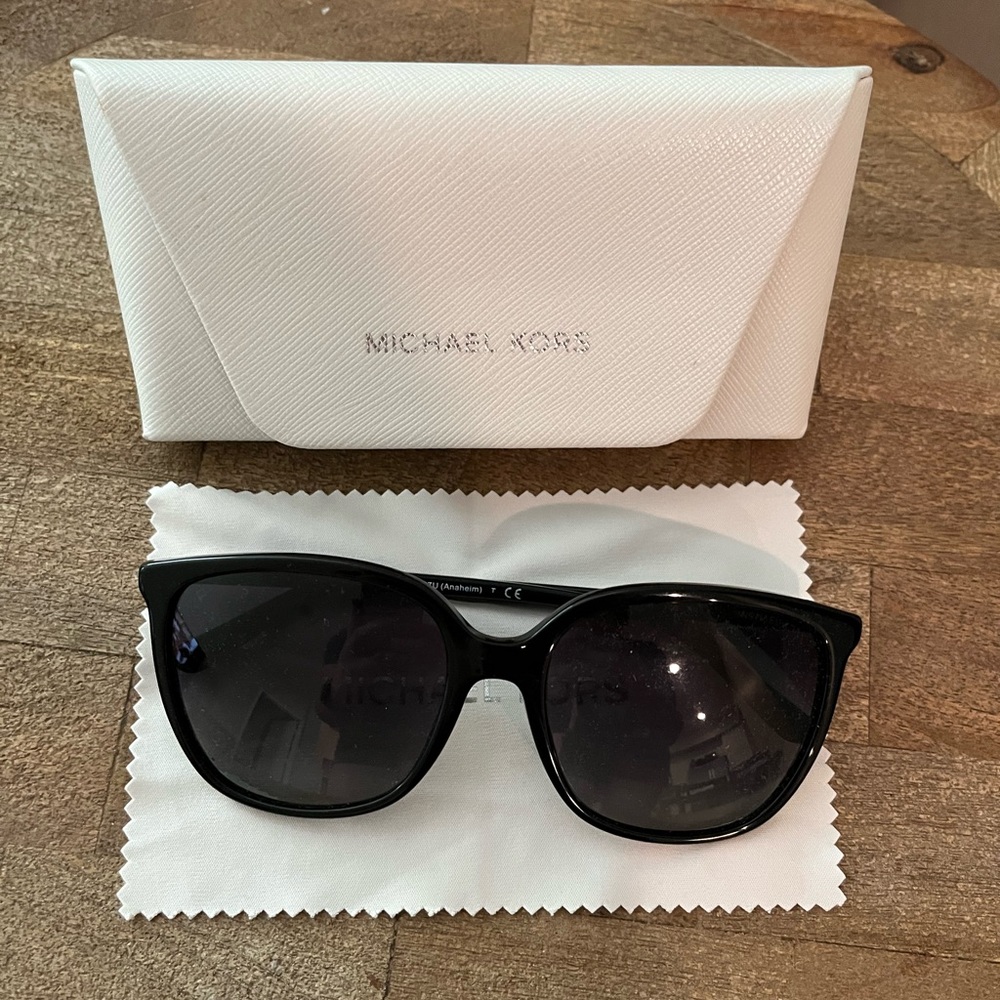 Michael Kors Classic Black Sunglasses with Gold Hardware